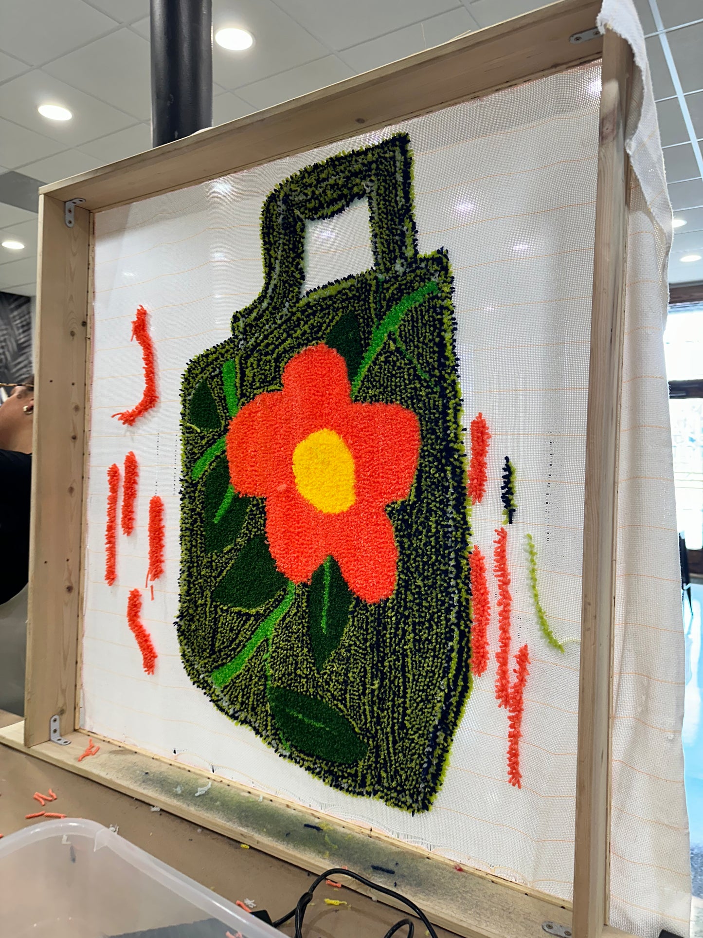 Taller de mechones de alfombras