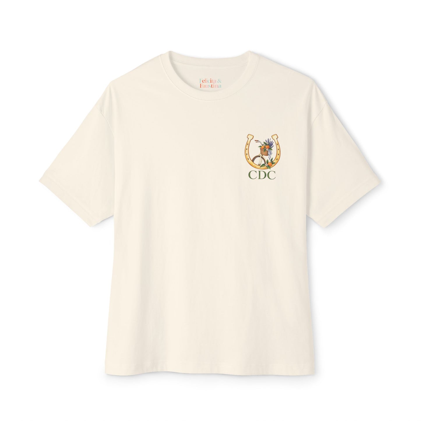 CDC Floral Crest Tee – White OversizedT‑Shirt