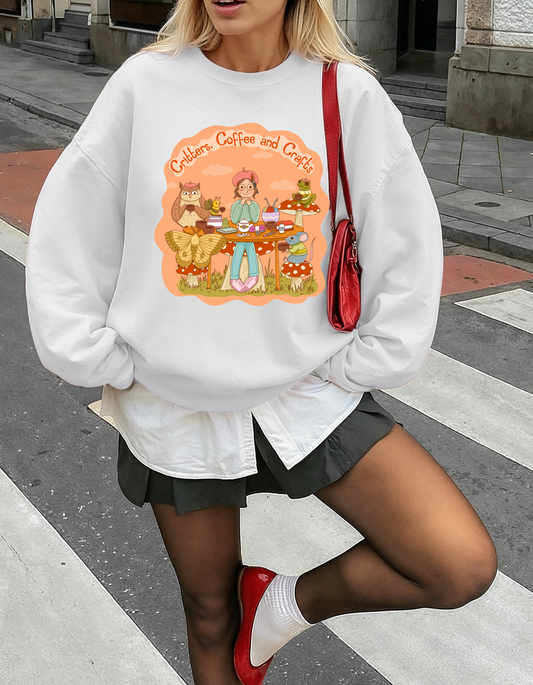 Cozy  Critters, Coffee and Crafts Sweatshirt
