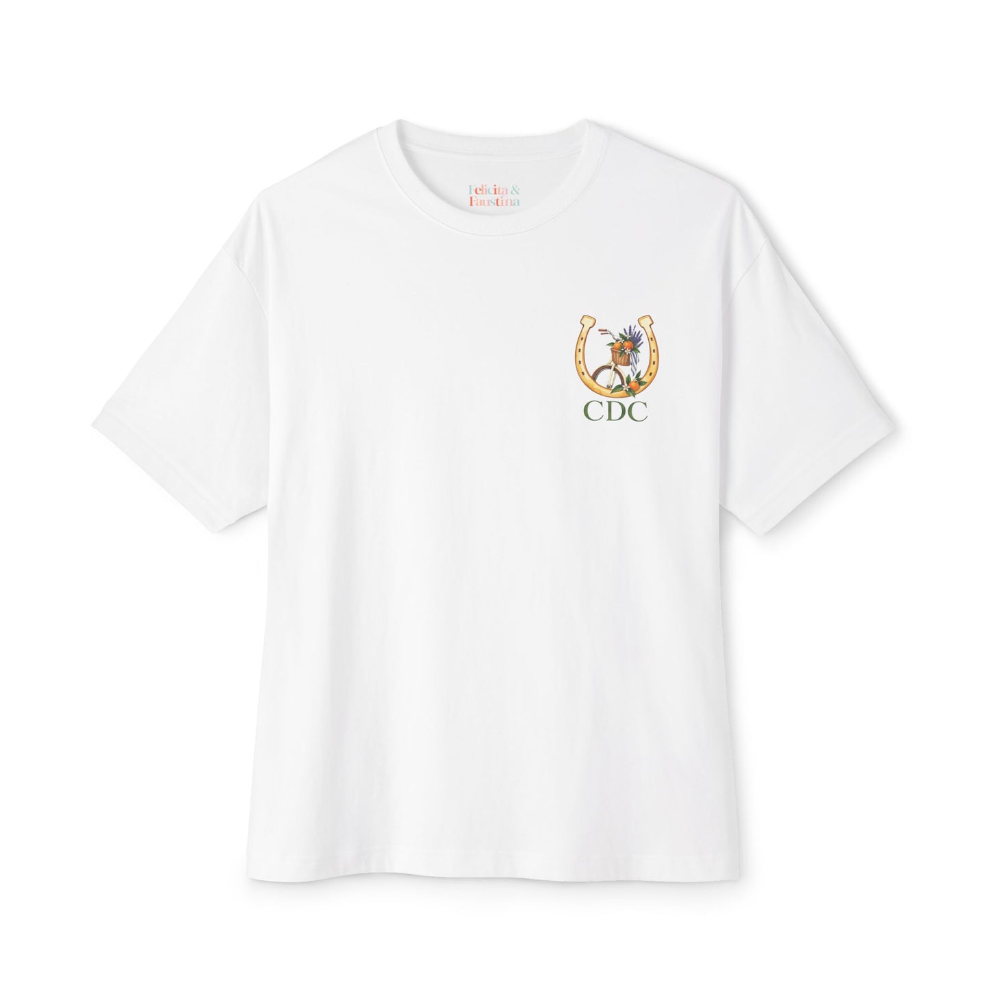 CDC Floral Crest Tee – White OversizedT‑Shirt