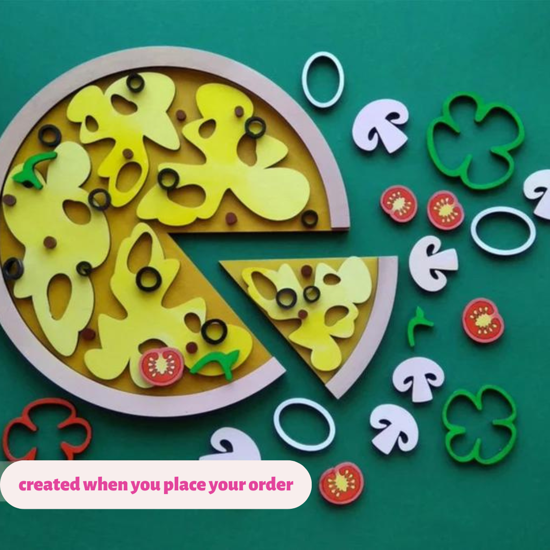 Wooden Play Food Breakfast & Pizza Set