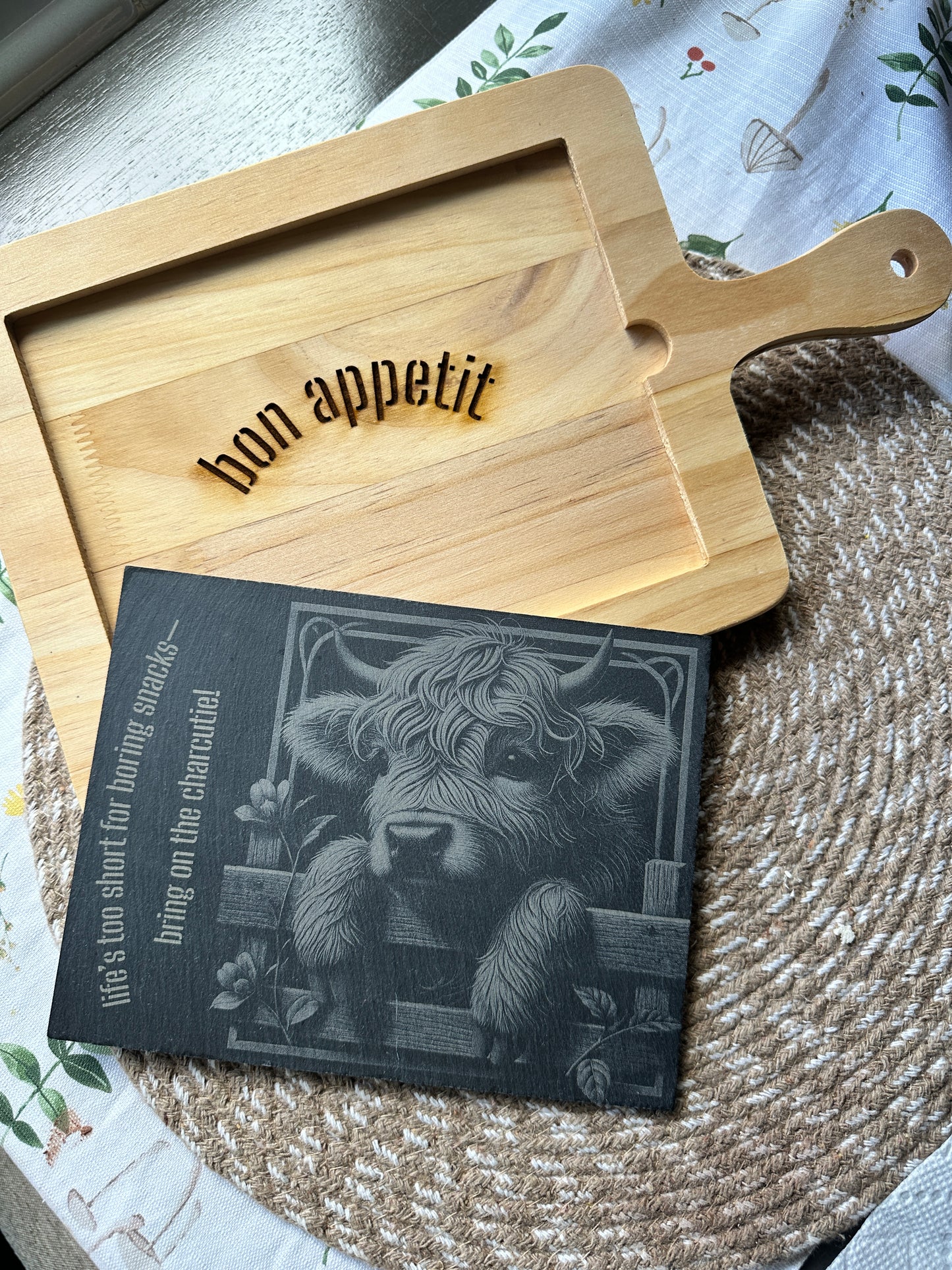 Personalized Slate Cheese Board Duo