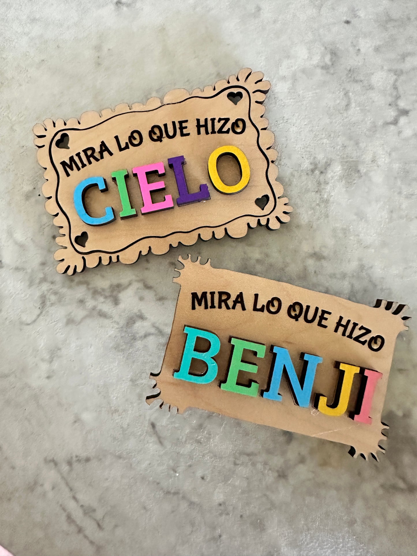 Look What I Made Kids Personalized Magnet ( English, Spanish, French)