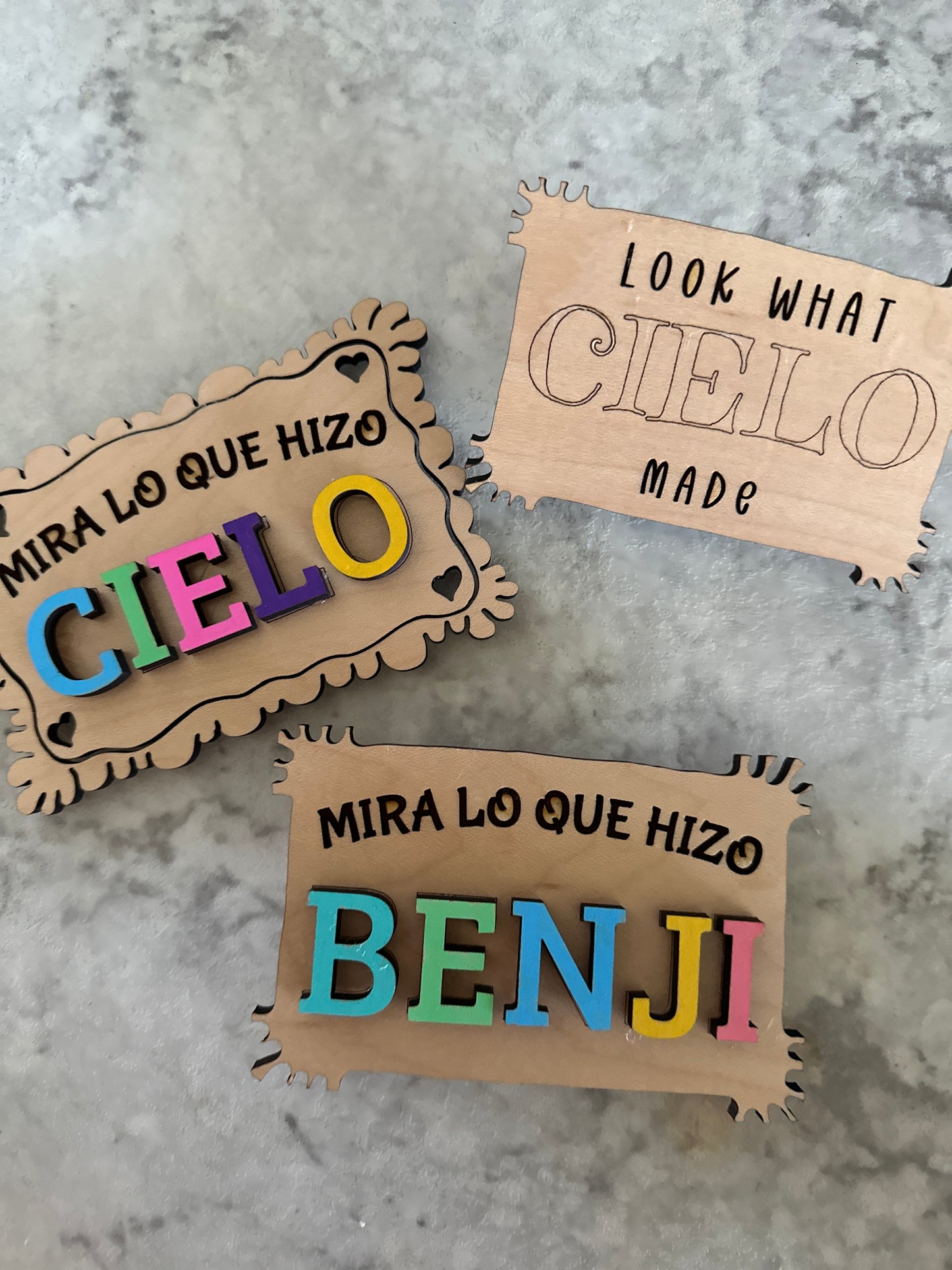 Look What I Made Kids Personalized Magnet ( English, Spanish, French)