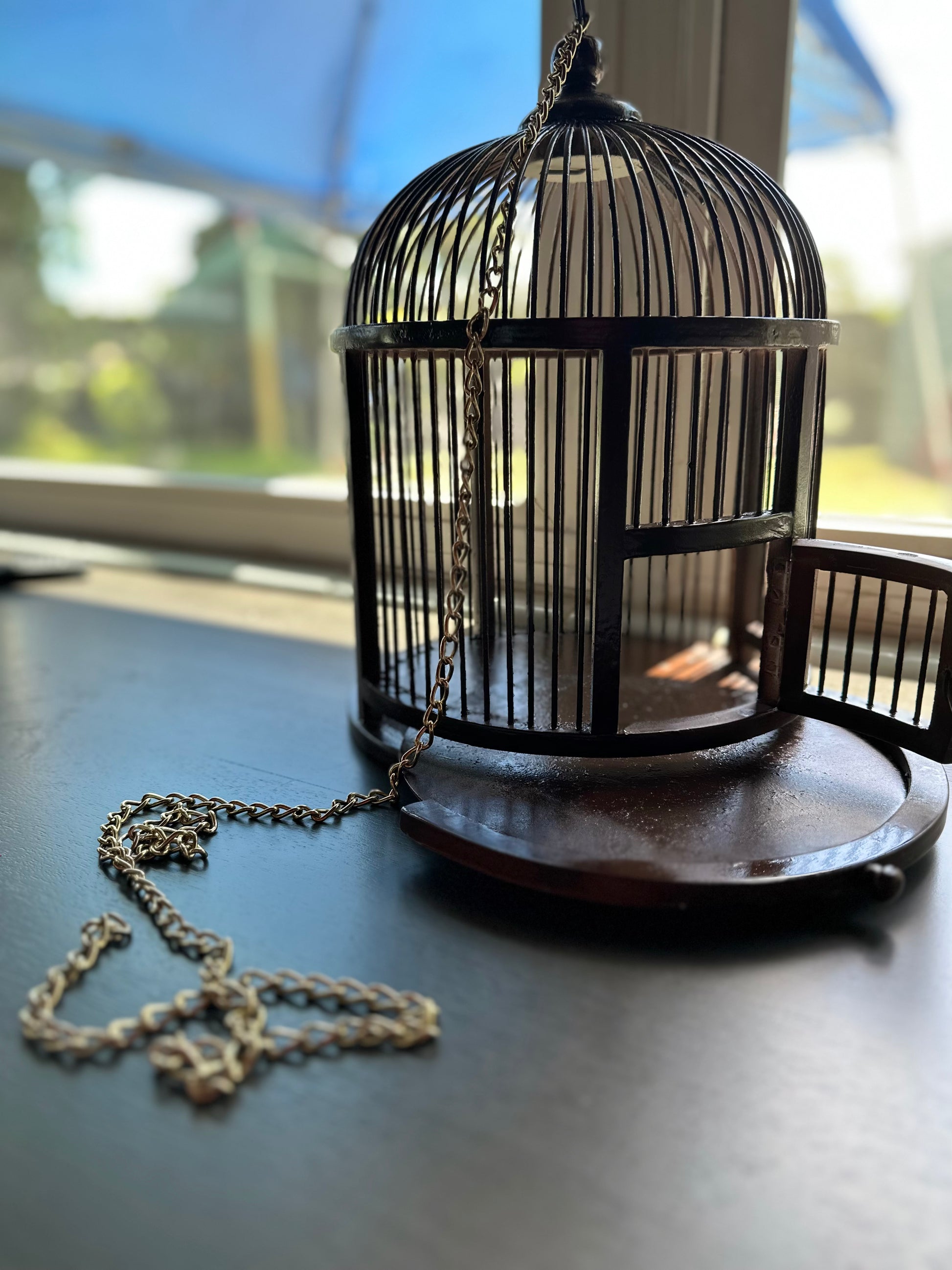 Metal bird cage decor hot sale