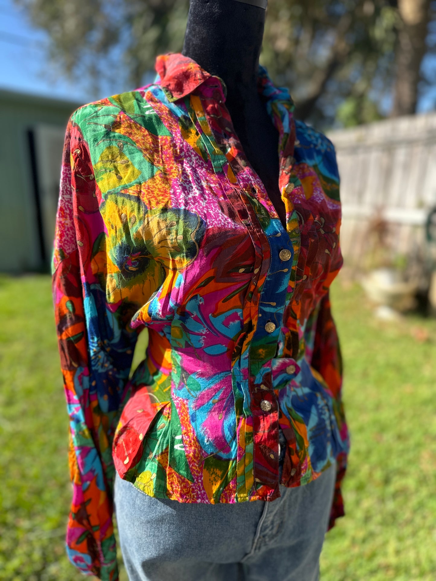 Jazzy 80's Vintage Viscose Top